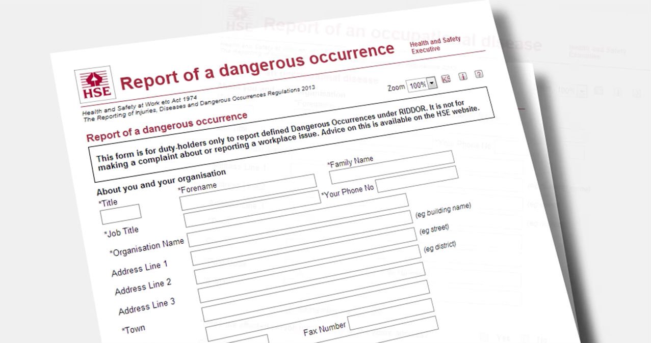 reporting of injuries diseases and dangerous occurrences