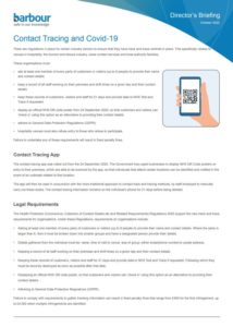 Contact tracing and Covid-19 Director's Briefing